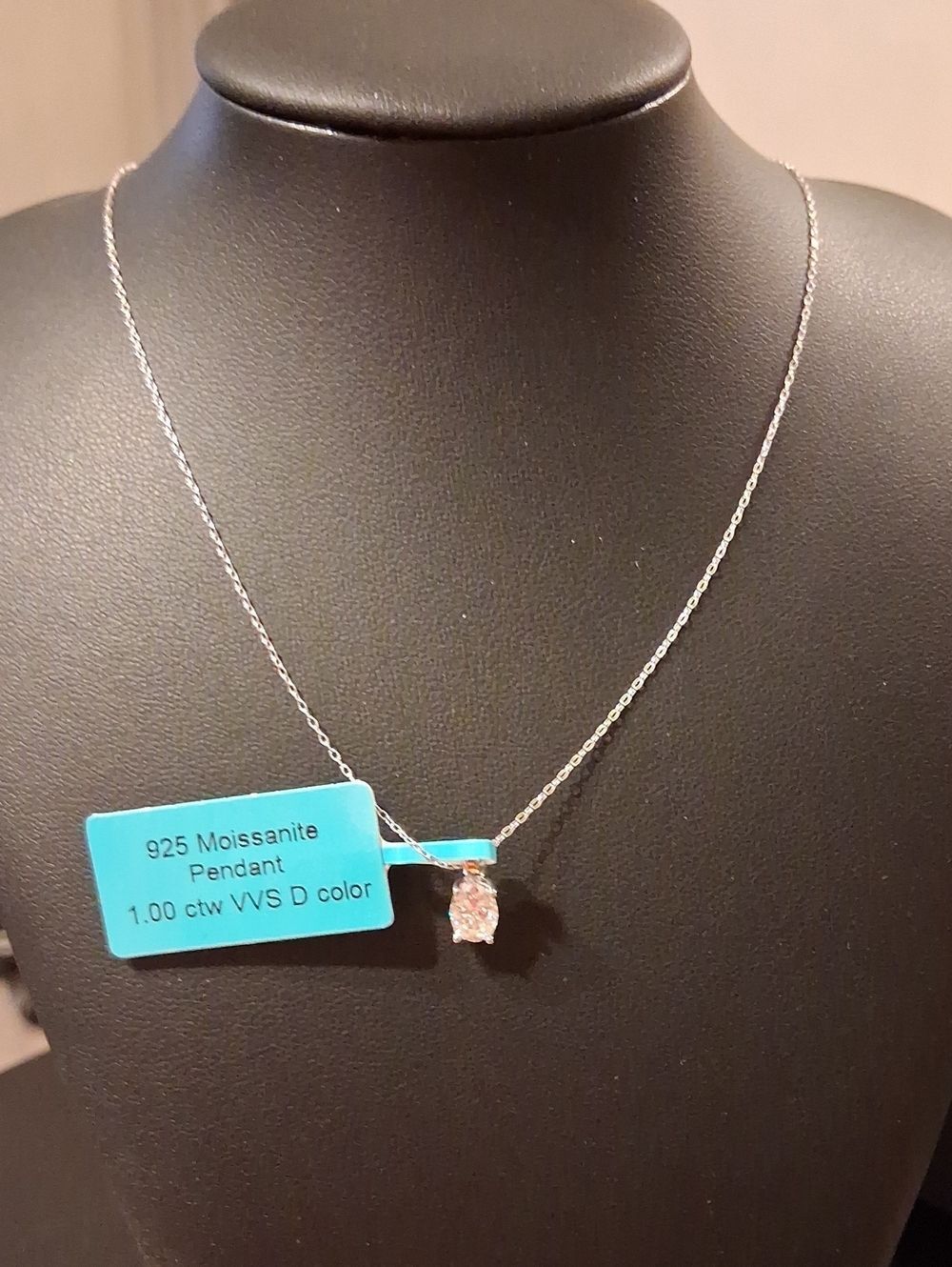 925 Moissanite 1.00 ctw VVS D Color Pendant On 925 Italy Chain New